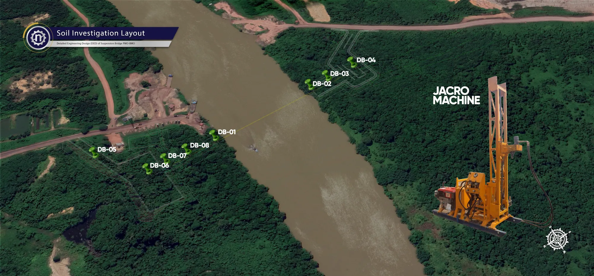 Pembangunan Suspension Bridge PMO-BMO