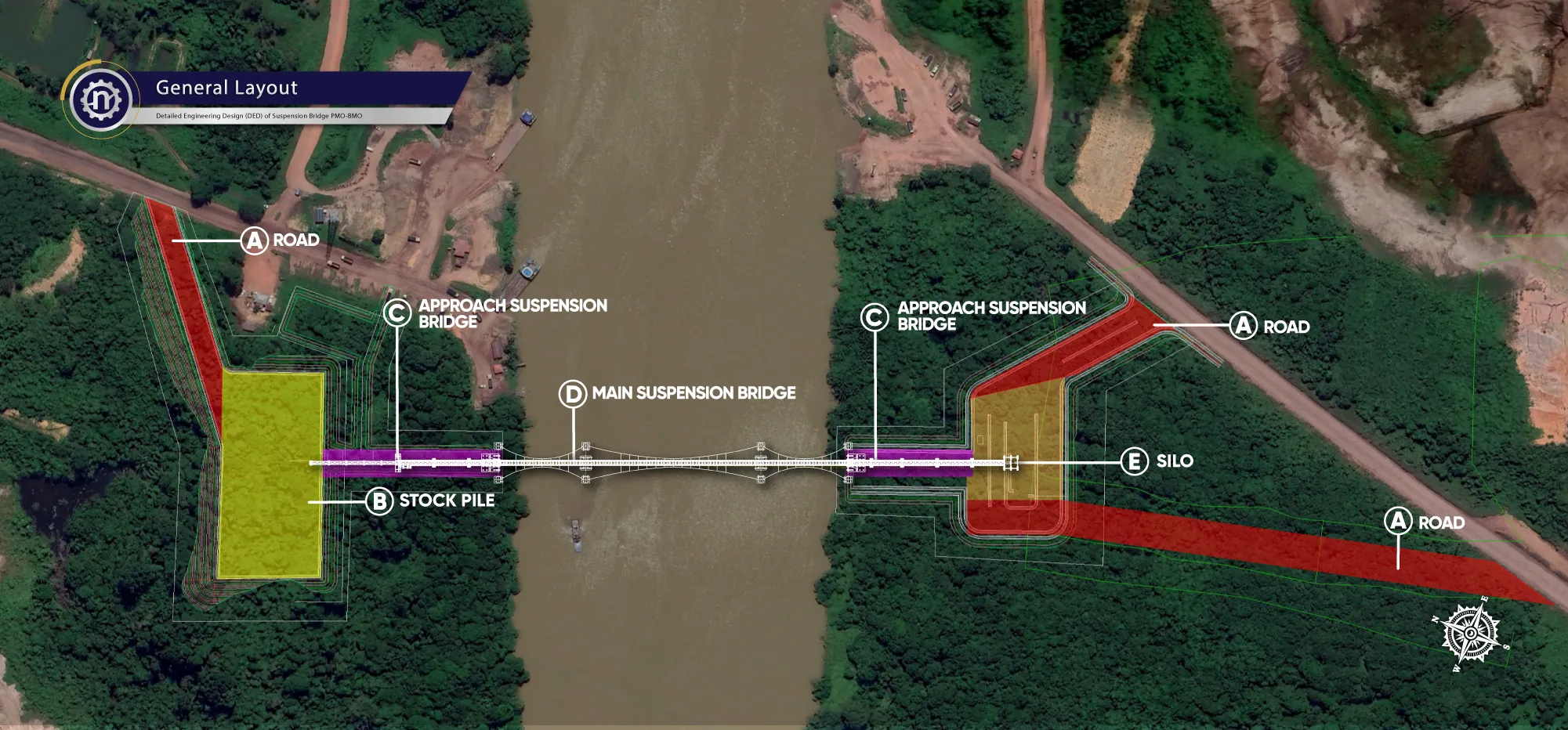 Pembangunan Suspension Bridge PMO-BMO