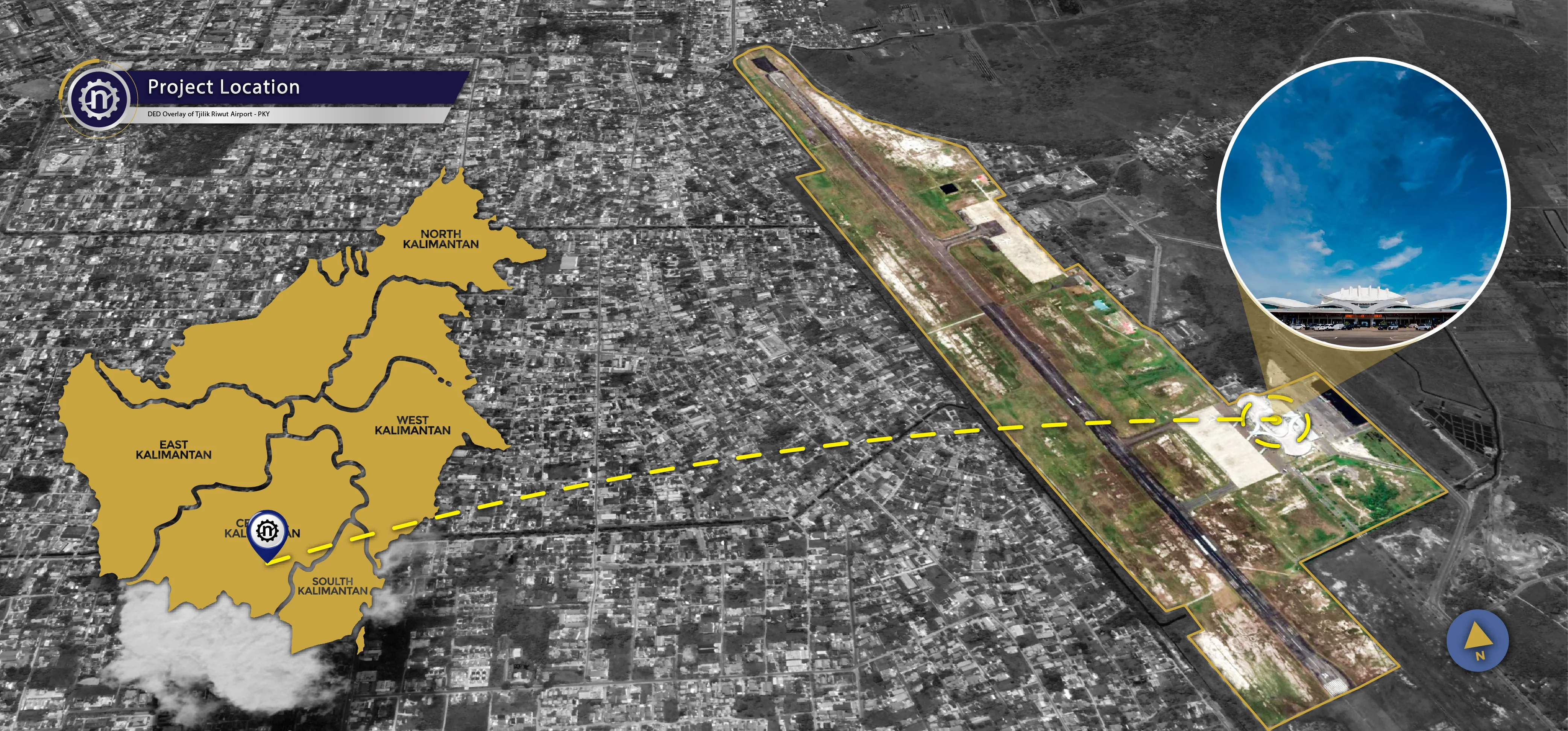 Runway Overlay at Tjilik Riwut Airport