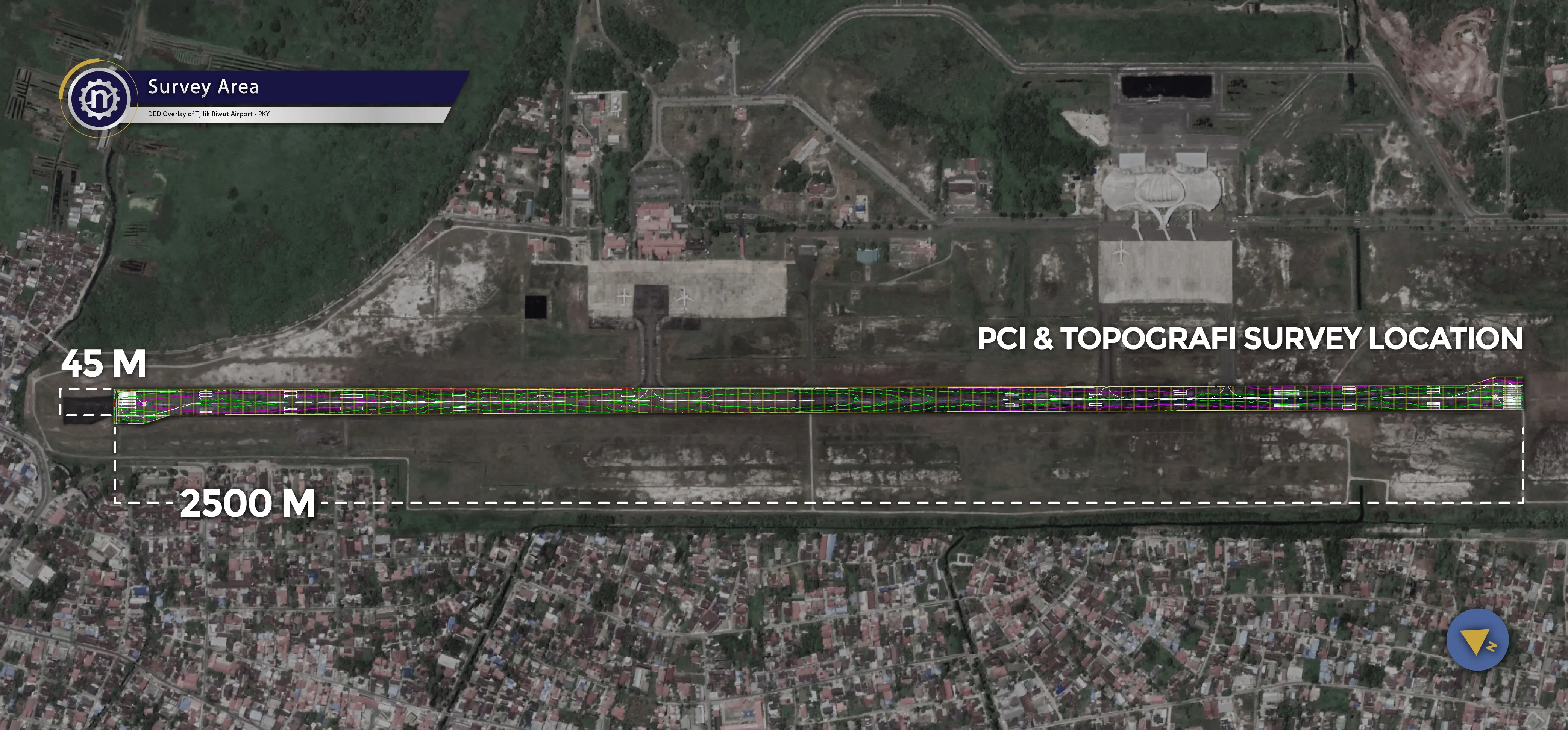 Runway Overlay at Tjilik Riwut Airport